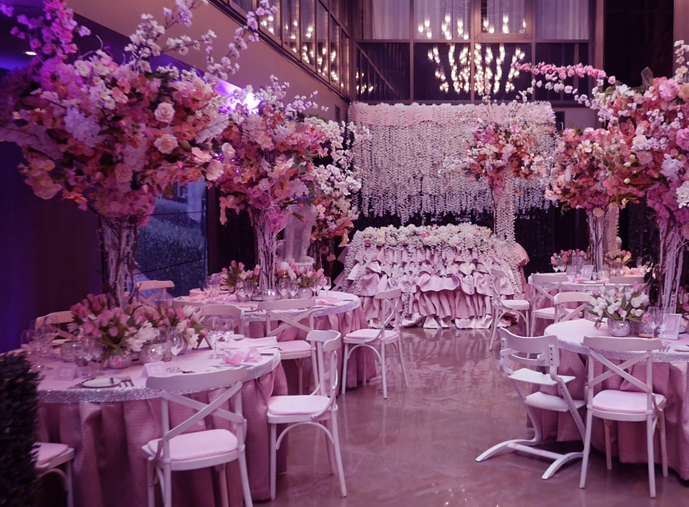 Pink wedding 7sky reception